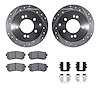 7512-21017 Drilled/Slotted Brake Rotors w/5000 Advanced Brake Pads Kit & Hardware [Silver], 2010-2013 Kia/Hyundai/Genesis, Posit - image 1