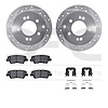 7512-21018 Drilled/Slotted Brake Rotors w/5000 Advanced Brake Pads Kit & Hardware [Silver], 2010-2013 Kia/Hyundai/Genesis, Posit - image 1