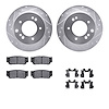 7512-21019 Drilled/Slotted Brake Rotors w/5000 Advanced Brake Pads Kit & Hardware [Silver], 2003-2006 Kia/Hyundai/Genesis, Posit - image 1