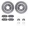7512-21021 Drilled/Slotted Brake Rotors w/5000 Advanced Brake Pads Kit & Hardware [Silver], Fits Select Kia/Hyundai/Genesis, Pos - image 1