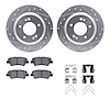 7512-21022 Drilled/Slotted Brake Rotors w/5000 Advanced Brake Pads Kit & Hardware [Silver], 2018-2020 Kia/Hyundai/Genesis, Posit - image 1