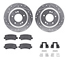 7512-21023 Drilled/Slotted Brake Rotors w/5000 Advanced Brake Pads Kit & Hardware [Silver], 2016-2017 Kia/Hyundai/Genesis, Posit - image 1