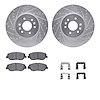 7512-21029 Drilled/Slotted Brake Rotors w/5000 Advanced Brake Pads Kit & Hardware [Silver], 2009-2010 Kia/Hyundai/Genesis, Posit - image 1