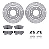 7512-21030 Drilled/Slotted Brake Rotors w/5000 Advanced Brake Pads Kit & Hardware [Silver], 2004-2006 Kia/Hyundai/Genesis, Posit - image 1