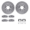 7512-21031 Drilled/Slotted Brake Rotors w/5000 Advanced Brake Pads Kit & Hardware [Silver], 2002-2002 Kia/Hyundai/Genesis, Posit - image 1
