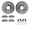 7512-21035 Drilled/Slotted Brake Rotors w/5000 Advanced Brake Pads Kit & Hardware [Silver], 2003-2003 Kia/Hyundai/Genesis, Posit - image 1
