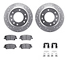 7512-21036 Drilled/Slotted Brake Rotors w/5000 Advanced Brake Pads Kit & Hardware [Silver], 2007-2014 Kia/Hyundai/Genesis, Posit - image 1