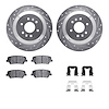 7512-21041 Drilled/Slotted Brake Rotors w/5000 Advanced Brake Pads Kit & Hardware [Silver], 2009-2010 Kia/Hyundai/Genesis, Posit - image 1