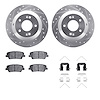 7512-21042 Drilled/Slotted Brake Rotors w/5000 Advanced Brake Pads Kit & Hardware [Silver], 2015-2020 Kia/Hyundai/Genesis, Posit - image 1