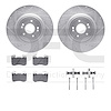 7512-21046 Drilled/Slotted Brake Rotors w/5000 Advanced Brake Pads Kit & Hardware [Silver], Fits Select Kia/Hyundai/Genesis, Pos - image 1