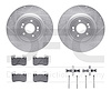 7512-21054 Drilled/Slotted Brake Rotors w/5000 Advanced Brake Pads Kit & Hardware [Silver], Fits Select Kia/Hyundai/Genesis, Pos - image 1