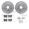 7512-21055 Drilled/Slotted Brake Rotors w/5000 Advanced Brake Pads Kit & Hardware [Silver], Fits Select Kia/Hyundai/Genesis, Pos - image 1