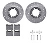 7512-22001 Drilled/Slotted Brake Rotors w/5000 Advanced Brake Pads Kit & Hardware [Silver], 1968-1973 Opel, Position: Front - image 1