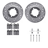 7512-22002 Drilled/Slotted Brake Rotors w/5000 Advanced Brake Pads Kit & Hardware [Silver], 1967-1971 Opel, Position: Front - image 1