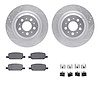 7512-26004 Drilled/Slotted Brake Rotors w/5000 Advanced Brake Pads Kit & Hardware [Silver], Fits Select Tesla, Position: Rear - image 1