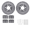 7512-27008 Drilled/Slotted Brake Rotors w/5000 Advanced Brake Pads Kit & Hardware [Silver], 1976-1993 Volvo, Position: Front - image 1