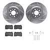 7512-27034 Drilled/Slotted Brake Rotors w/5000 Advanced Brake Pads Kit & Hardware [Silver], 2004-2007 Volvo, Position: Front - image 1