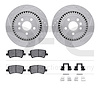 7512-27066 Drilled/Slotted Brake Rotors w/5000 Advanced Brake Pads Kit & Hardware [Silver], 2008-2016 Volvo, Position: Rear - image 1