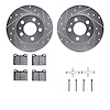 7512-27068 Drilled/Slotted Brake Rotors w/5000 Advanced Brake Pads Kit & Hardware [Silver], 1967-1972 Volvo, Position: Front - image 1