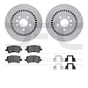 7512-27329 Drilled/Slotted Brake Rotors w/5000 Advanced Brake Pads Kit & Hardware [Silver], 2016-2018 Volvo, Position: Rear - image 1