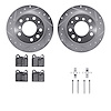 7512-31003 Drilled/Slotted Brake Rotors w/5000 Advanced Brake Pads Kit & Hardware [Silver], 1979-1981 BMW, Position: Rear - image 1