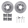 7512-31007 Drilled/Slotted Brake Rotors w/5000 Advanced Brake Pads Kit & Hardware [Silver], 1976-1982 BMW, Position: Front - image 1