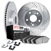 7512-31089 Drilled/Slotted Brake Rotors w/5000 Advanced Brake Pads Kit & Hardware [Silver], 2008-2015 BMW, Position: Front - image 2