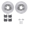 7512-31096 Drilled/Slotted Brake Rotors w/5000 Advanced Brake Pads Kit & Hardware [Silver], 2008-2013 BMW, Position: Rear - image 1