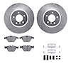7512-31113 Drilled/Slotted Brake Rotors w/5000 Advanced Brake Pads Kit & Hardware [Silver], 2011-2016 BMW, Position: Front - image 1
