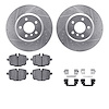 7512-31115 Drilled/Slotted Brake Rotors w/5000 Advanced Brake Pads Kit & Hardware [Silver], 2015-2015 BMW, Position: Rear - image 1