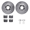 7512-31121 Drilled/Slotted Brake Rotors w/5000 Advanced Brake Pads Kit & Hardware [Silver], 2012-2020 BMW, Position: Front - image 1
