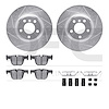 7512-31122 Drilled/Slotted Brake Rotors w/5000 Advanced Brake Pads Kit & Hardware [Silver], 2014-2015 BMW, Position: Rear - image 1