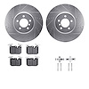 7512-31126 Drilled/Slotted Brake Rotors w/5000 Advanced Brake Pads Kit & Hardware [Silver], 2013-2020 BMW, Position: Front - image 1