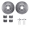 7512-31127 Drilled/Slotted Brake Rotors w/5000 Advanced Brake Pads Kit & Hardware [Silver], 2013-2020 BMW, Position: Front - image 1