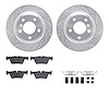 7512-31129 Drilled/Slotted Brake Rotors w/5000 Advanced Brake Pads Kit & Hardware [Silver], 2013-2020 BMW, Position: Rear - image 1