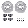 7512-31132 Drilled/Slotted Brake Rotors w/5000 Advanced Brake Pads Kit & Hardware [Silver], 2017-2021 BMW, Position: Rear - image 1