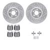 7512-31134 Drilled/Slotted Brake Rotors w/5000 Advanced Brake Pads Kit & Hardware [Silver], 2019-2021 BMW, Position: Front - image 1