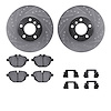 7512-31148 Drilled/Slotted Brake Rotors w/5000 Advanced Brake Pads Kit & Hardware [Silver], 2011-2018 BMW, Position: Rear - image 1
