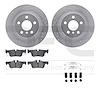 7512-31149 Drilled/Slotted Brake Rotors w/5000 Advanced Brake Pads Kit & Hardware [Silver], 2018-2018 BMW, Position: Rear - image 1