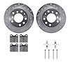 7512-31160 Drilled/Slotted Brake Rotors w/5000 Advanced Brake Pads Kit & Hardware [Silver], 1969-1978 BMW, Position: Rear - image 1