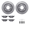 7512-31373 Drilled/Slotted Brake Rotors w/5000 Advanced Brake Pads Kit & Hardware [Silver], 2003-2008 BMW, Position: Rear - image 1