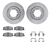 7512-37008 Drilled/Slotted Brake Rotors w/5000 Advanced Brake Pads Kit & Hardware [Silver], 1995-1995 GM, Position: Front - image 1