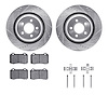 7512-39013 Drilled/Slotted Brake Rotors w/5000 Advanced Brake Pads Kit & Hardware [Silver], Fits Select Mopar, Position: Rear - image 1