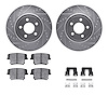 7512-39113 Drilled/Slotted Brake Rotors w/5000 Advanced Brake Pads Kit & Hardware [Silver], 2006-2008 Mopar, Position: Rear - image 1