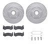 7512-40003 Drilled/Slotted Brake Rotors w/5000 Advanced Brake Pads Kit & Hardware [Silver], 1970-1972 Mopar, Position: Front - image 1
