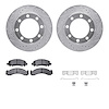 7512-40297 Drilled/Slotted Brake Rotors w/5000 Advanced Brake Pads Kit & Hardware [Silver], 1975-1993 Mopar, Position: Front - image 1