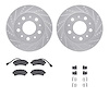 7512-40513 Drilled/Slotted Brake Rotors w/5000 Advanced Brake Pads Kit & Hardware [Silver], 2014-2021 Mopar, Position: Rear - image 1