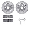 7512-42025 Drilled/Slotted Brake Rotors w/5000 Advanced Brake Pads Kit & Hardware [Silver], Fits Select Mopar, Position: Rear - image 1