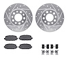 7512-42052 Drilled/Slotted Brake Rotors w/5000 Advanced Brake Pads Kit & Hardware [Silver], Fits Select Mopar, Position: Rear - image 1