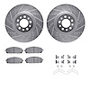 7512-42056 Drilled/Slotted Brake Rotors w/5000 Advanced Brake Pads Kit & Hardware [Silver], 2015-2021 Mopar, Position: Front - image 1